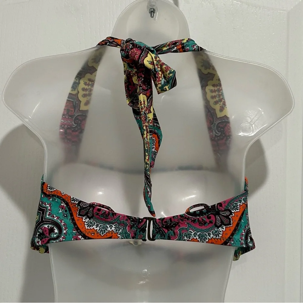 Becca Swimwear paisley bikini top. D cup.